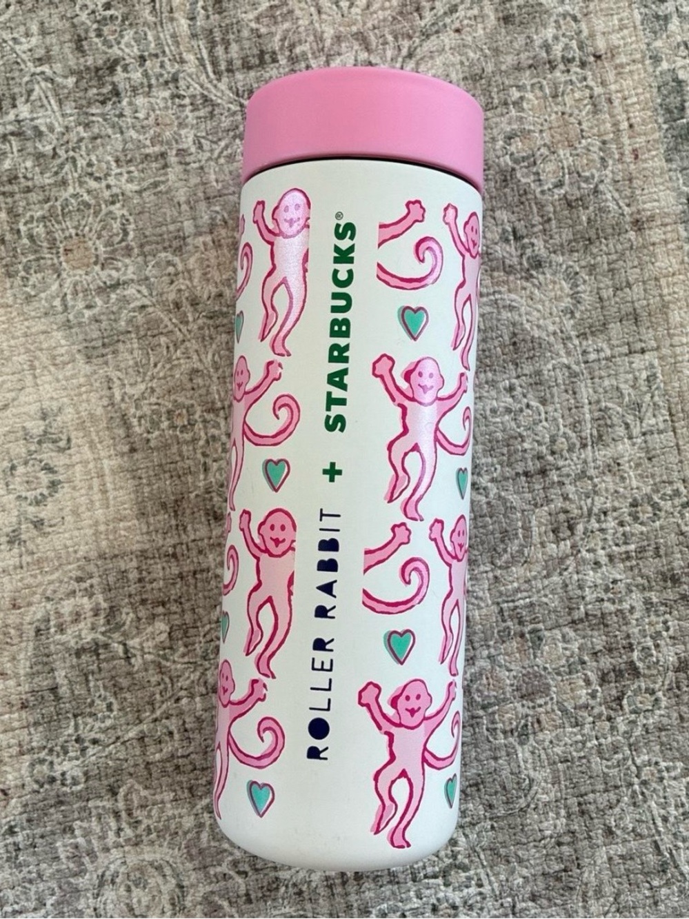 Starbucks White Tumbler with Gold Logo
